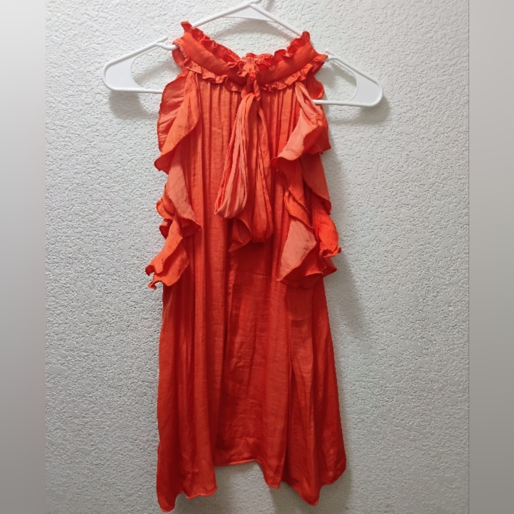 Sleeveless Ruffled Blouse - Picture 2 of 10